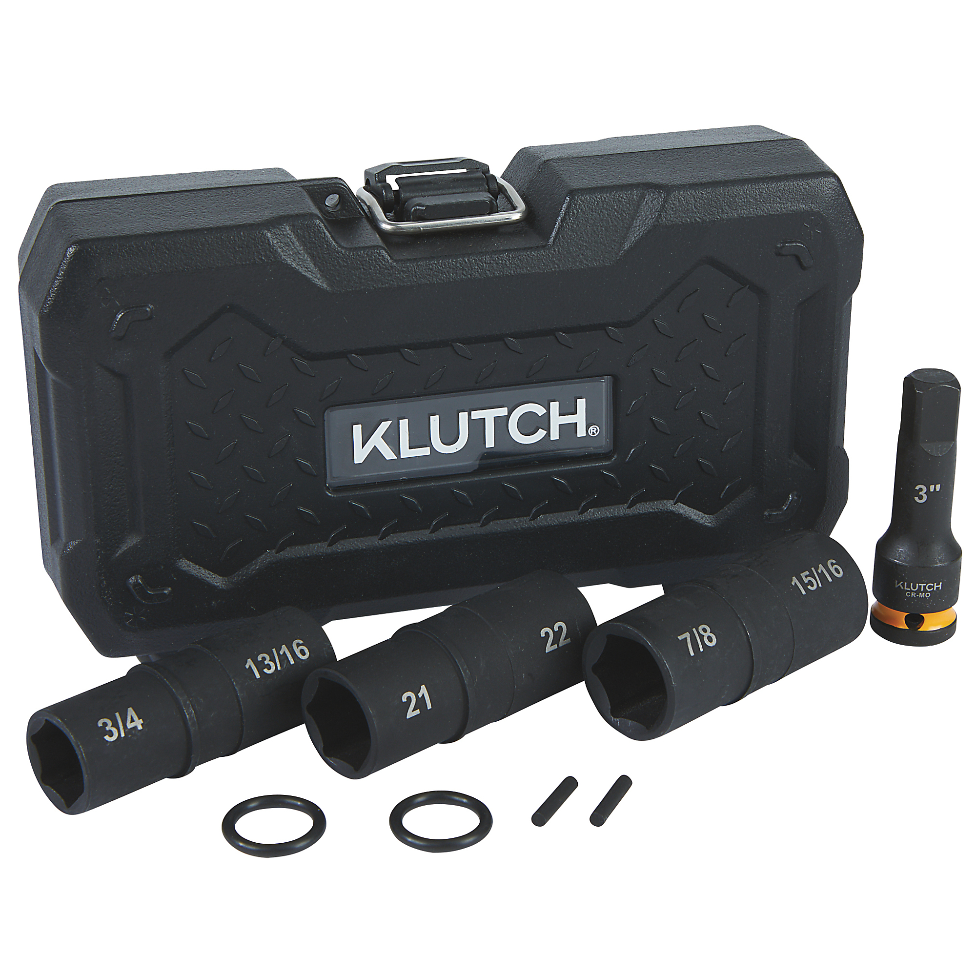 Klutch 1/2in.  drive Flip Impact Socket Set, 4 Pcs.